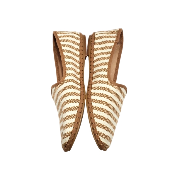J. Jill Marina Knit & Leather Flats Tan/White Stripped Sz 7.5 - Picture 8 of 11